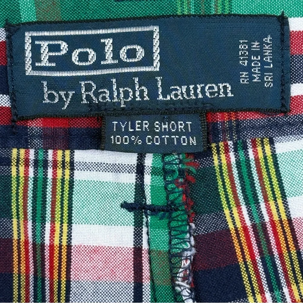 Men's Polo Ralph Lauren Tyler‎ 100% Cotton Multicolored Plaid Shorts 38